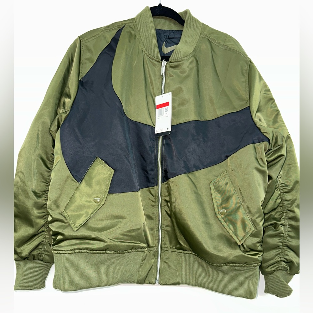 NWT Nike Men’s Therma Fit Reversible Flight Jacket Army/Black Sz L DD6055-326